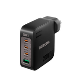 MICRODIA SMARTCube™ Nano 200W, GaN Pro Wall Charger, 4-Port, USB-C PD3.1 + USB-A QC3.0